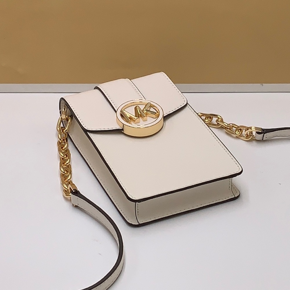 NWT MICHAEL KORS CARMEN SMALL NORTH SOUTH PHONE XBODY OPTIC WHITE COLOR - Picture 4 of 16